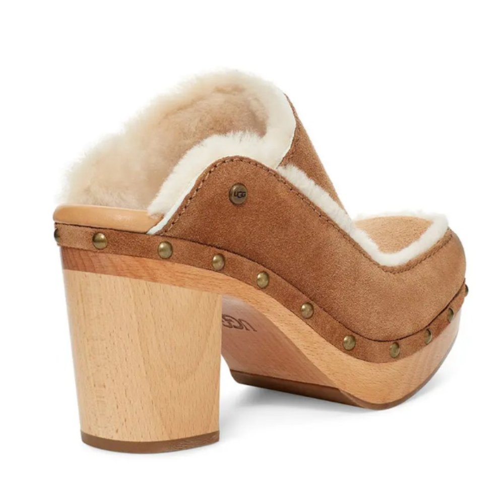 POPULAR UGG Aubriana Wooden Clog Chestnut Brown - Picture 2 of 12